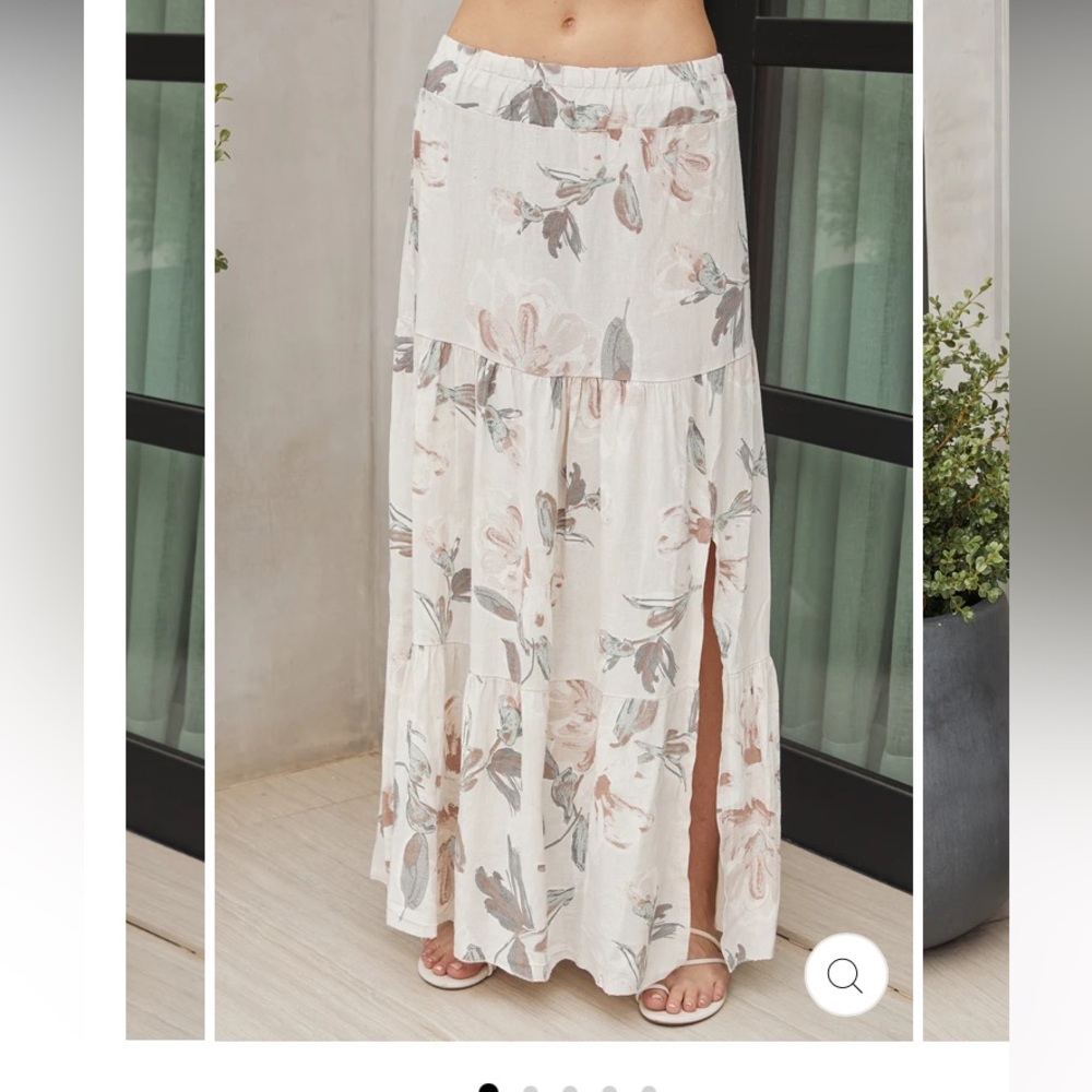 Venti6 THE VINTAGE‎ FLORAL SLIT MAXI SKIRT